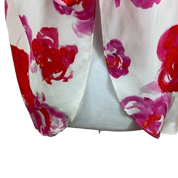 Ladies Amanda Uprichard Whote with Pink Floral With Scalloped Bow Back Large - Picture 8 of 11